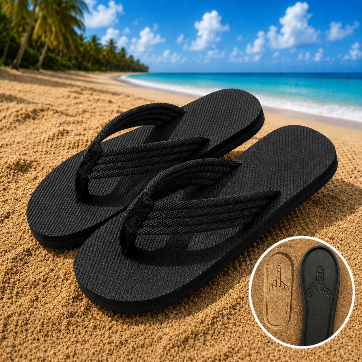 Middle Finger Ding A Ling Flip Flops