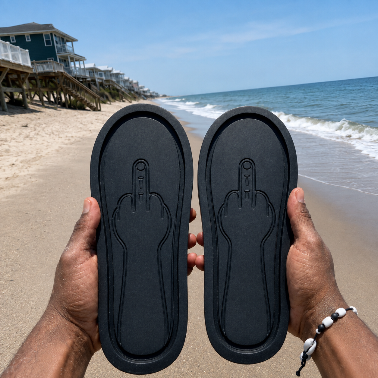 Middle Finger Ding A Ling Flip Flops